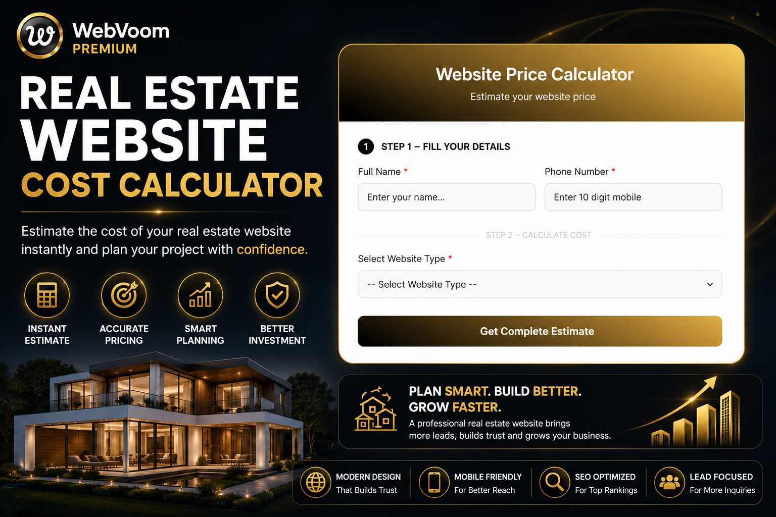 Real estate Website Cost Calculator