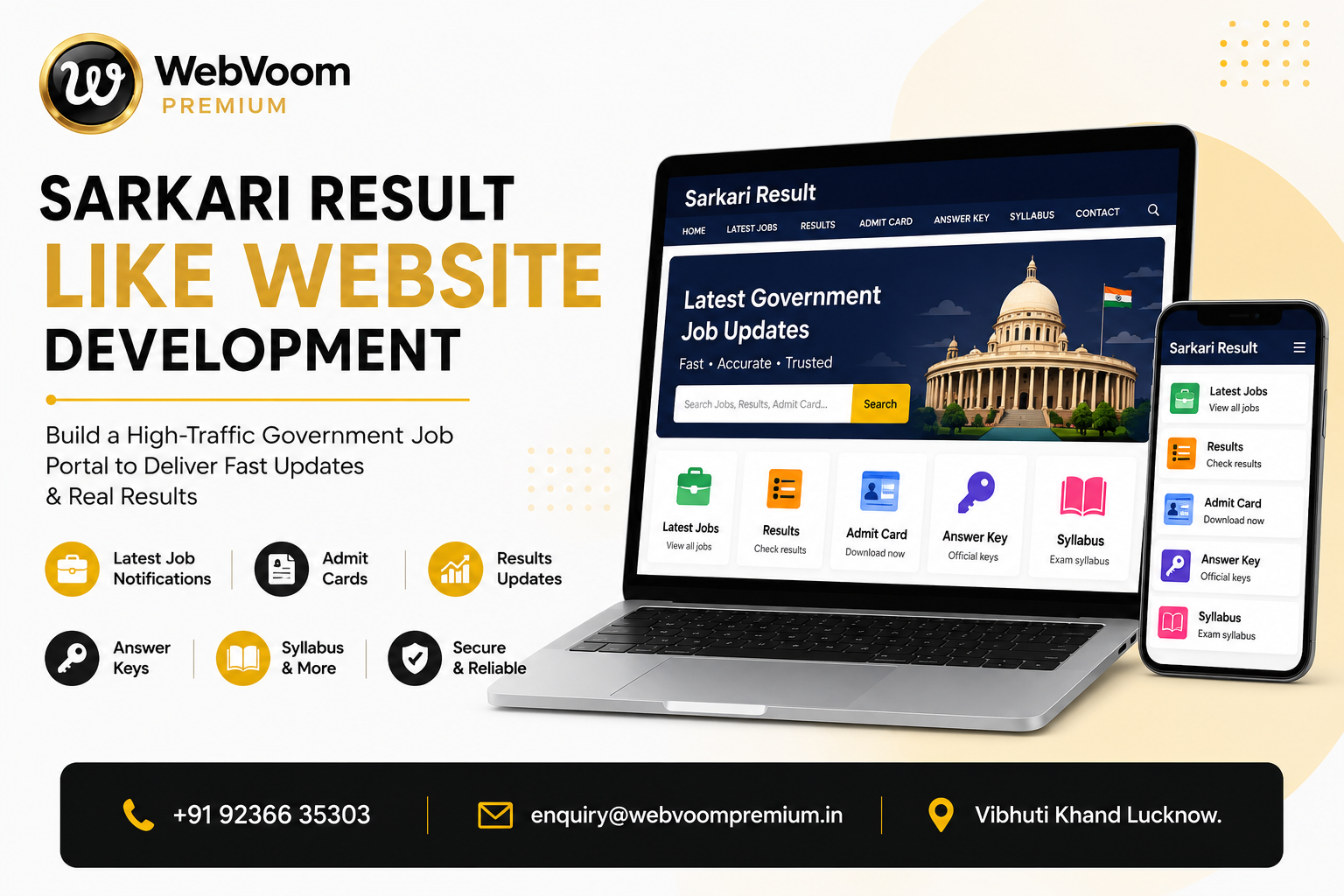 Sarkari Result Like Website Development